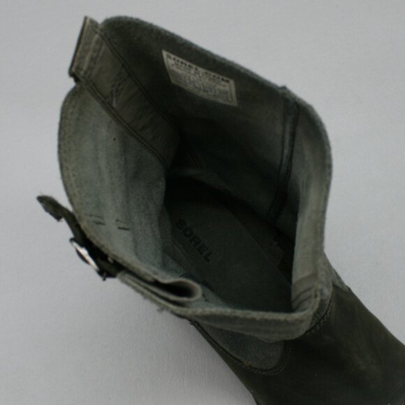 Sorel Ladies 10.5 Major Pull-on 2-Buckle Gray Leather Suede Boots - NL2166-028 - Picture 7 of 12